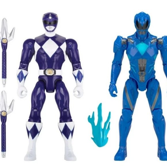 New Power Rangers Then and Now Blue Ranger Two Pack Action Figures - Picture 1 of 10